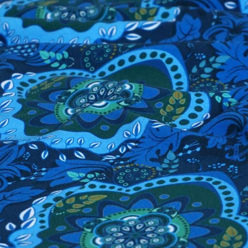 French Terry Mandala blau